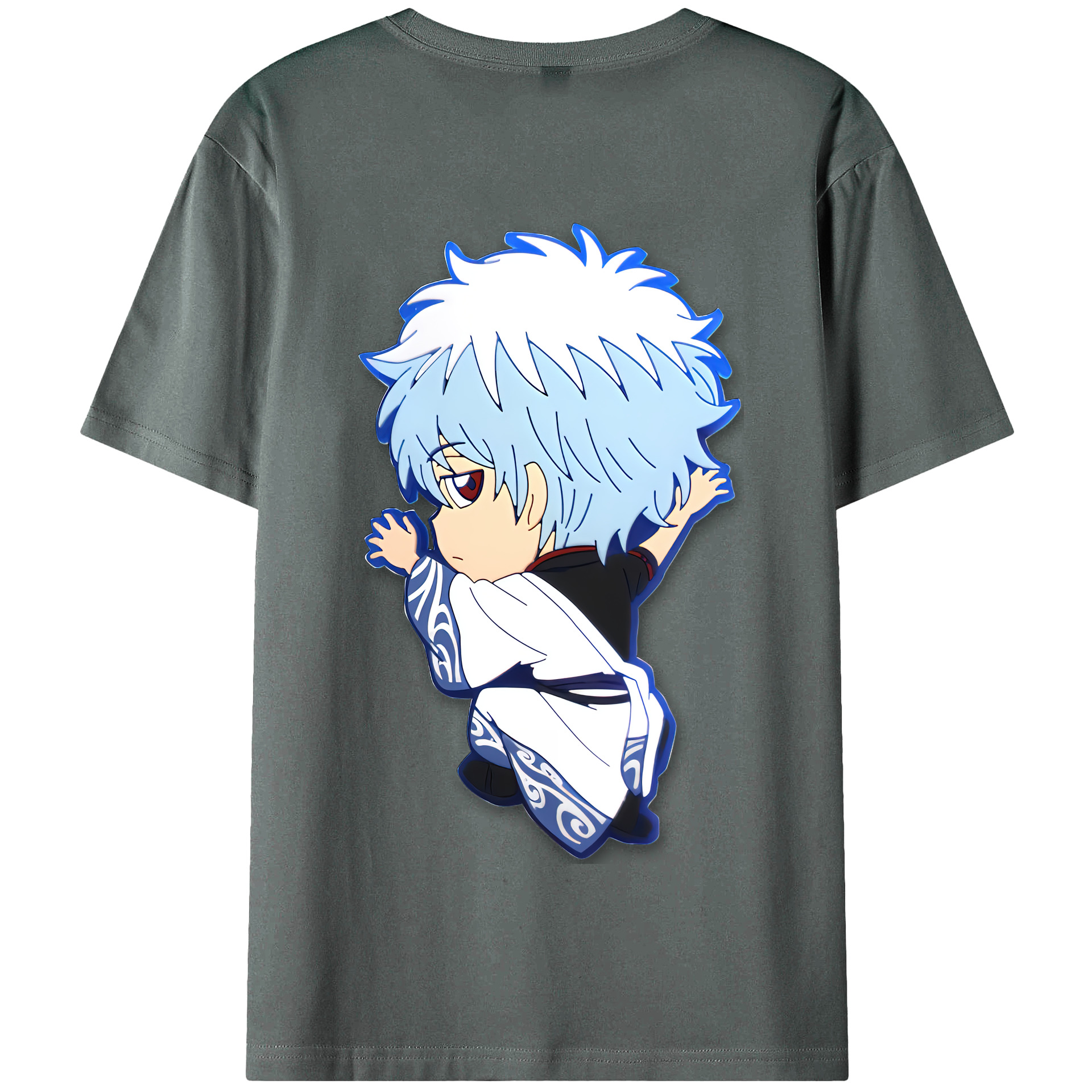 （画像用） ぎんたま 坂田銀時（さかたぎんとき） 神楽 志村新八（しむら しんぱち） GINTAMA Sakata Gintoki Kagura Shimura Shinpachi 綿100％半袖Tシャツ（背面プリント）